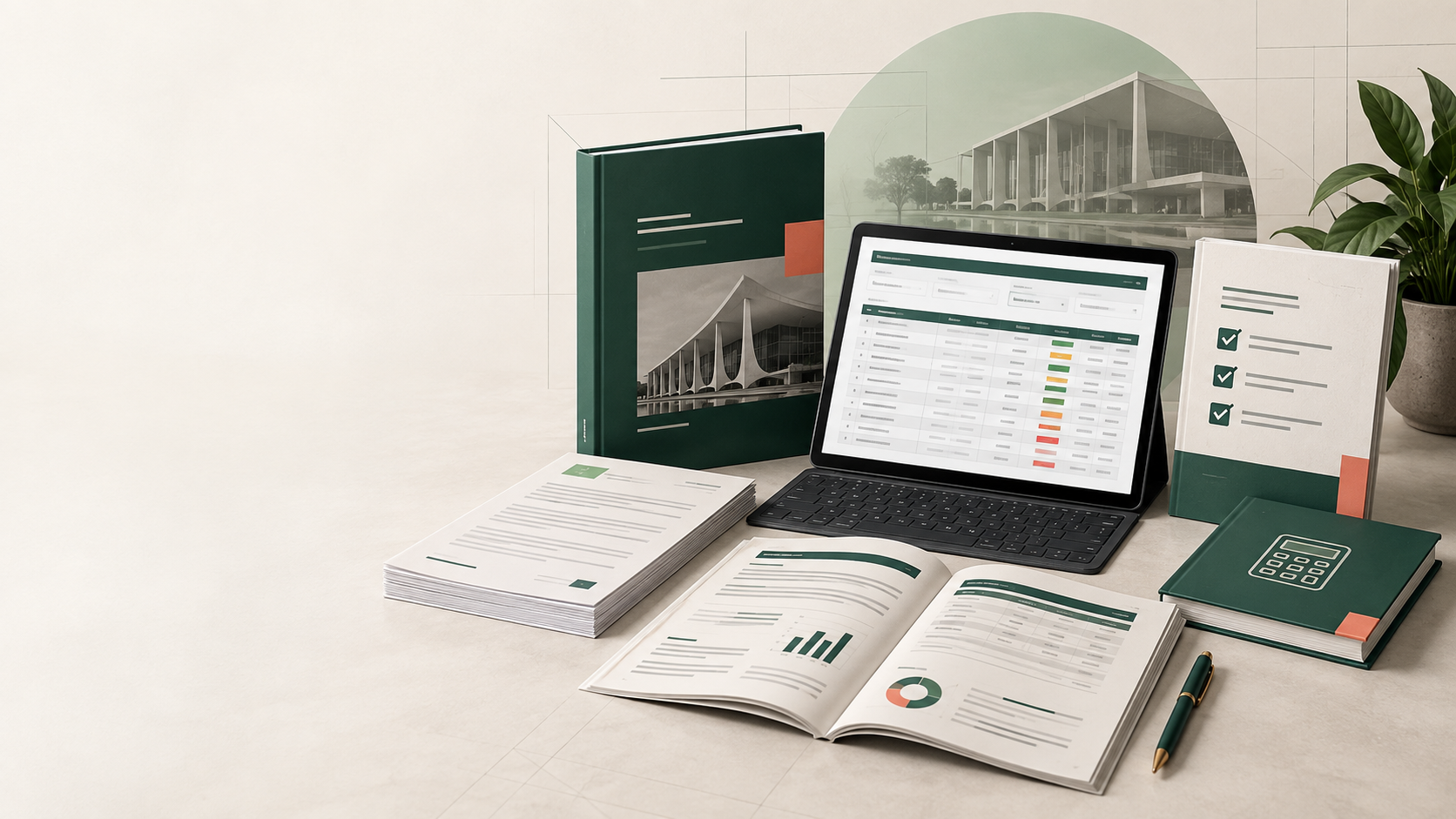 Mockup dos materiais digitais do Kit Licitações